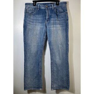 Mens Axel Vintage Boot Cut Jeans Weston Style Blue 36 x 32 Cotton Spandex
